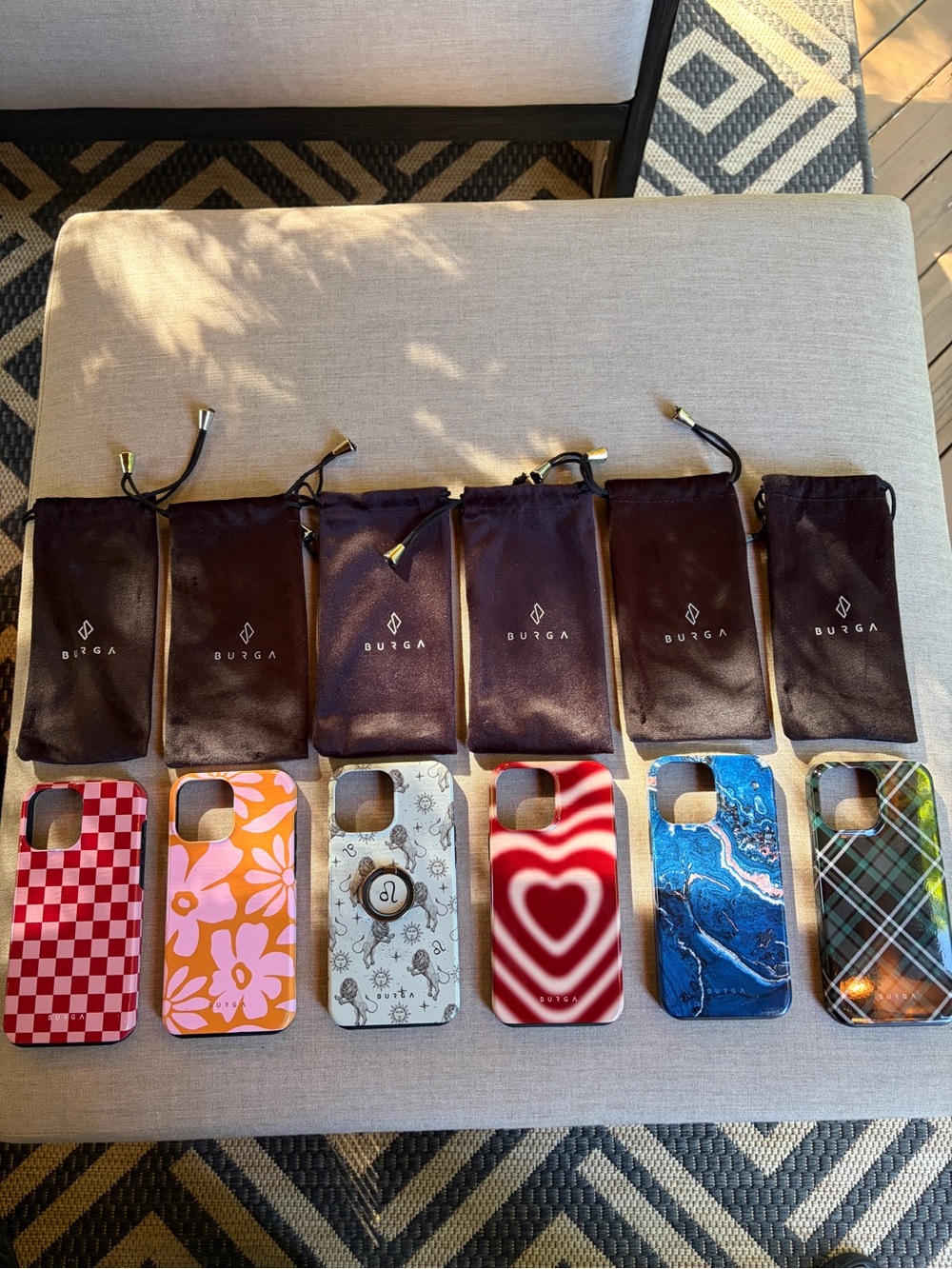 Burga iPhone 13 Pro Max Red & Multi-Pattern iPhone Case Set